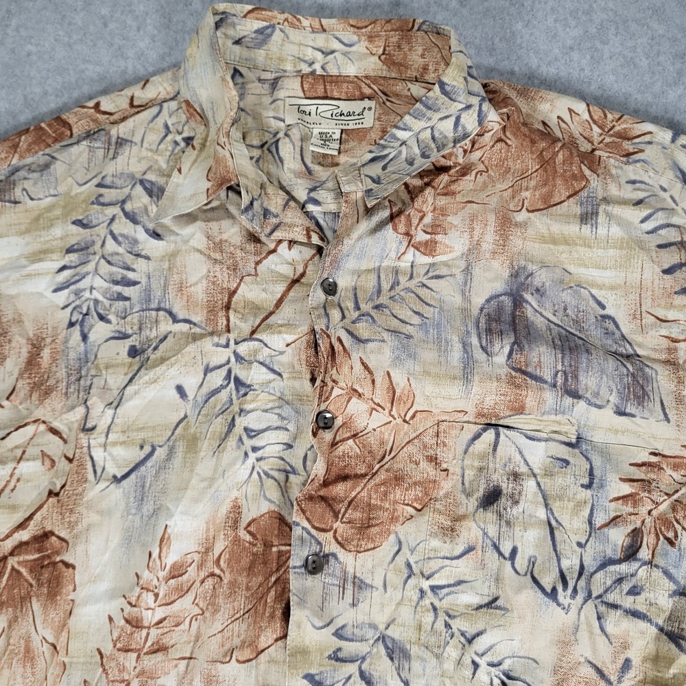 Tori Richards‎ Short Sleeve Button Up Hawaiian Shirt Mens Large Cotton Lawn